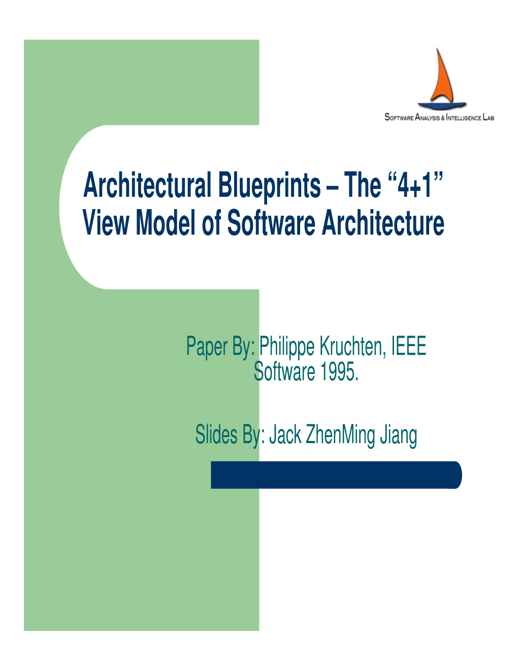 Architectural Blueprints – The “4+1” View Model Of Software ...