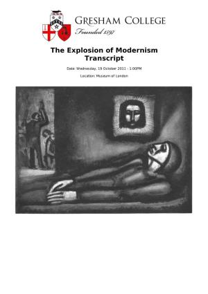 The Explosion of Modernism Transcript