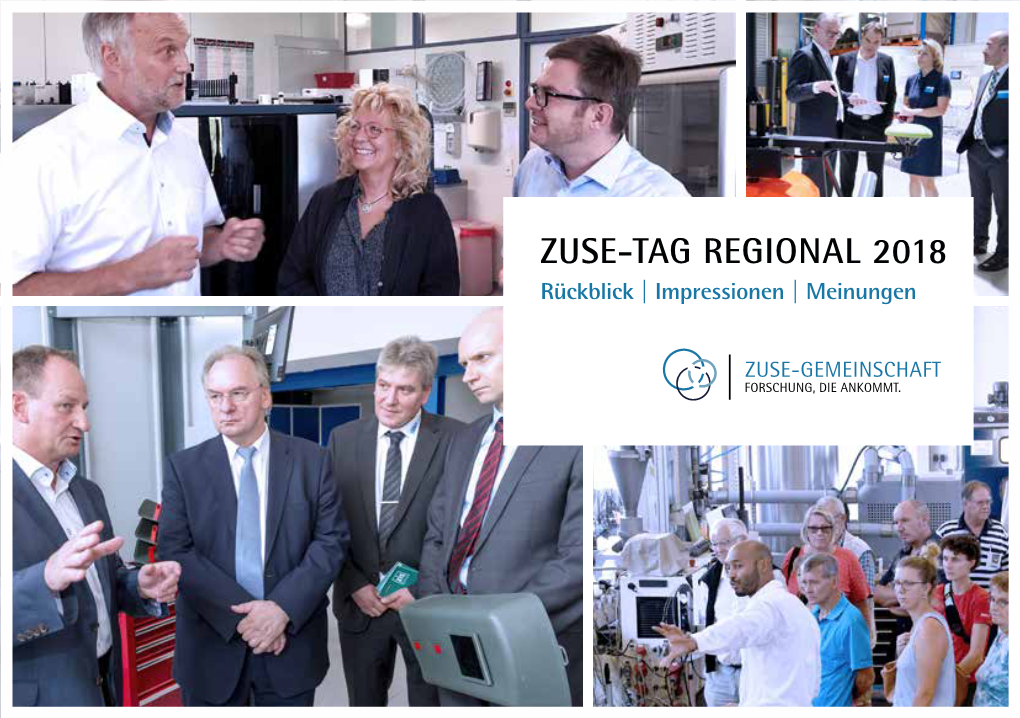 ZUSE-TAG REGIONAL 2018 Rückblick | Impressionen | Meinungen IMPRESSUM