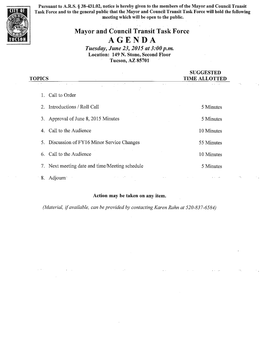 Mayor and Council Transit Task Force MINUTES Monday, June 8, 2015, 4:00 P.M