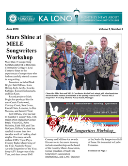 Stars Shine at MELE Songwriters Workshop