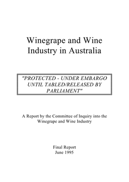 Winegrape and Wine Industry in Australia