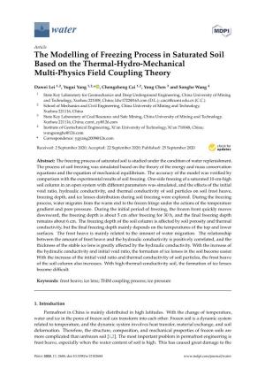 The Modelling of Freezing Process in Saturated Soil Based on the Thermal-Hydro-Mechanical Multi-Physics Field Coupling Theory