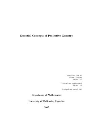 Essential Concepts of Projective Geomtry
