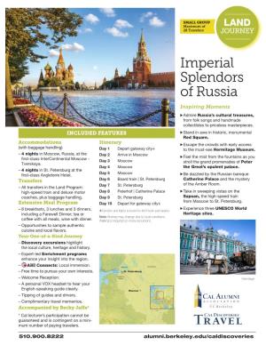 Imperial Splendors of Russia Inspiring Moments >Admire Russia’S Cultural Treasures, from Folk Songs and Handmade Collectibles to Priceless Masterpieces