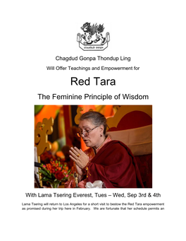 Red Tara the Feminine Principle of Wisdom