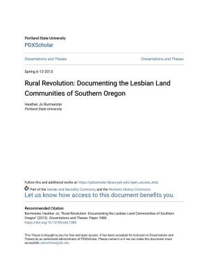 Documenting the Lesbian Land Communities of Southern Oregon