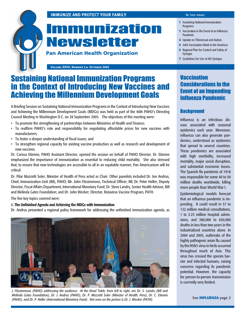 Immunization Newsletter, October 2005, Vol.XXVII, Number 5