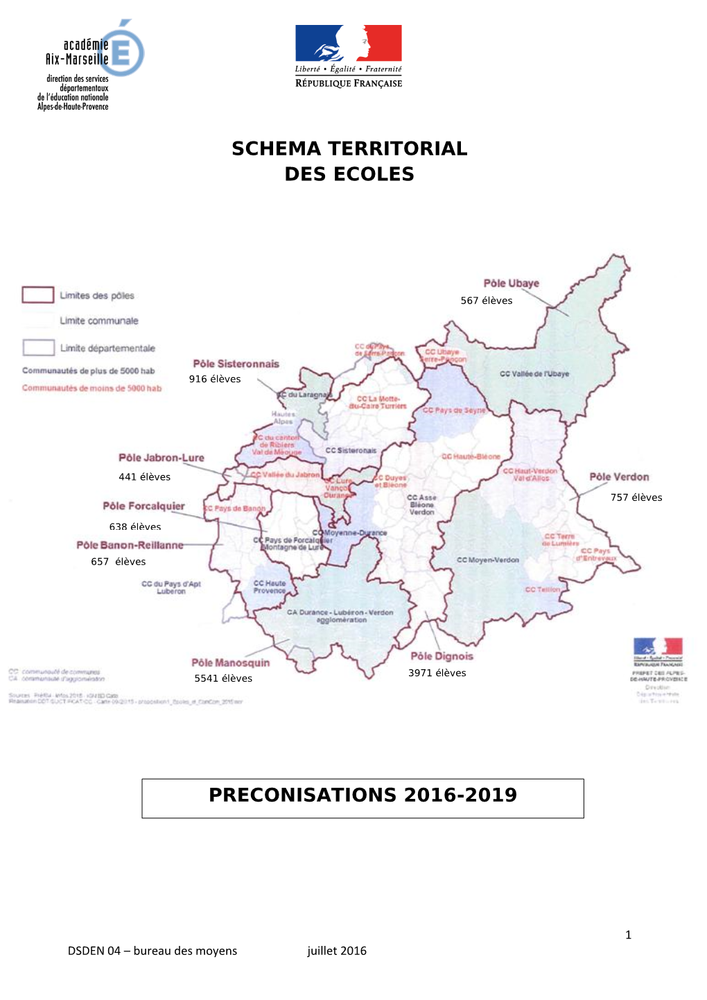 Schema Territorial Des Ecoles Preconisations 2016