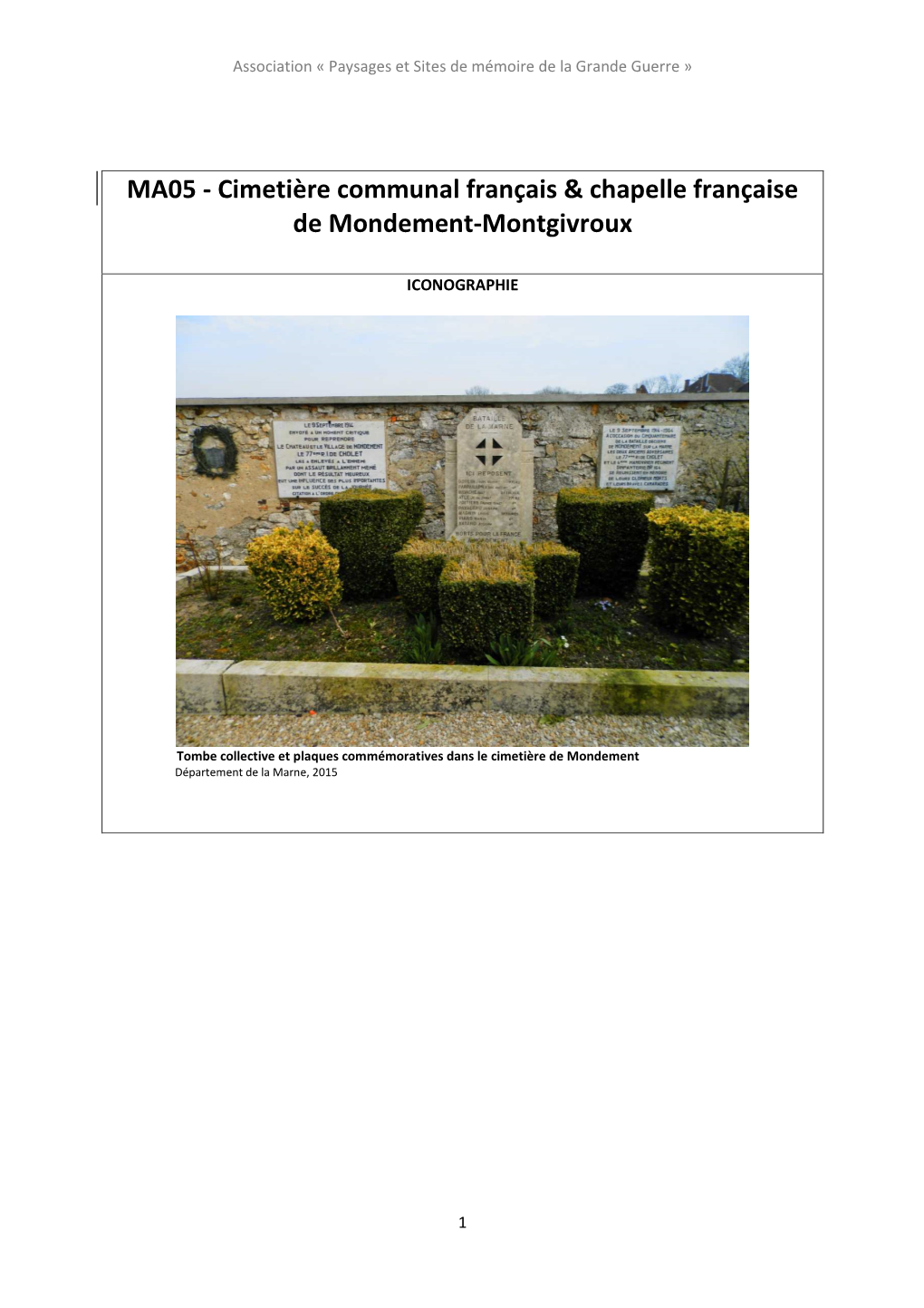 MA05 - Cimetière Communal Français & Chapelle Française De Mondement-Montgivroux