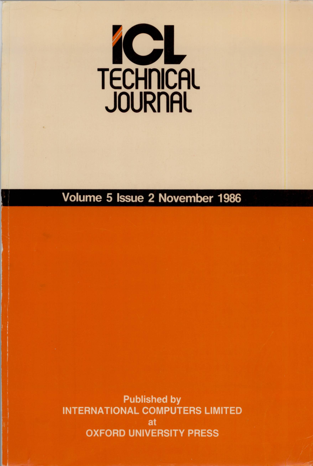 ICL Technical Journal Volume 5 Issue 2