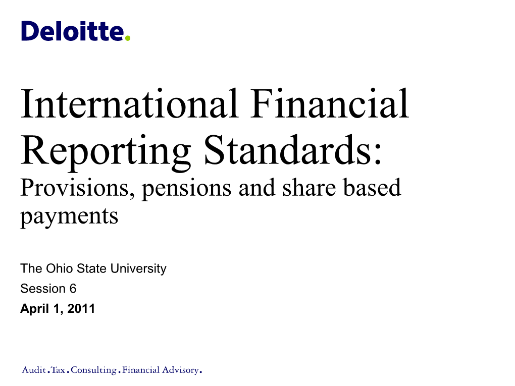 Provisions, Pensions and Share-Based Payments Presentation