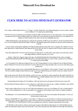 Minecraft Free Download Ios