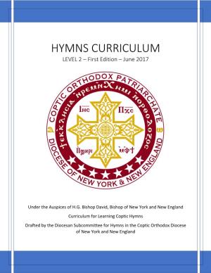 HYMNS CURRICULUM LEVEL 2 – First Edition – June 2017