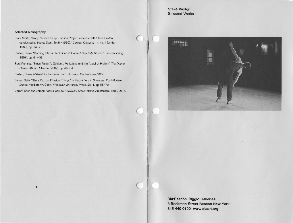 Brochure, Steve Paxton, Selected Works.Pdf