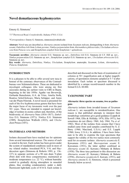 Novel Dematiaceous Hyphomycetes