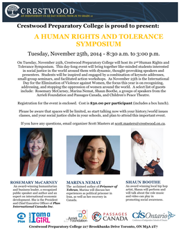 A Human Rights and Tolerance Symposium
