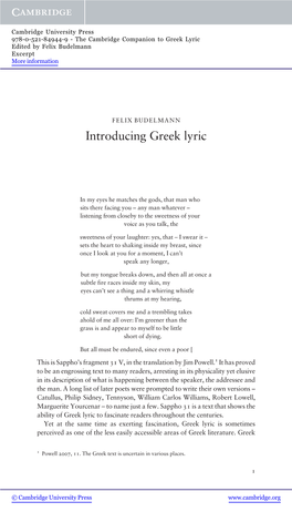 Introducing Greek Lyric