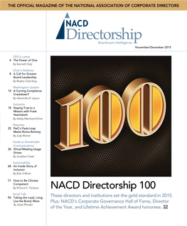 NACD Directorship November/December 2015 Vol