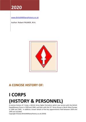 I Corps History & Personnel
