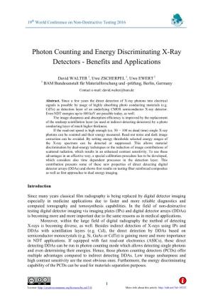 Photon Counting and Energy Discriminating X-Ray Detectors - Benefits and Applications