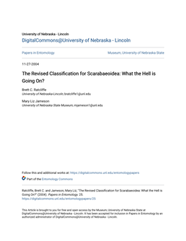 The Revised Classification for Scarabaeoidea: What the Hell Is Going On?