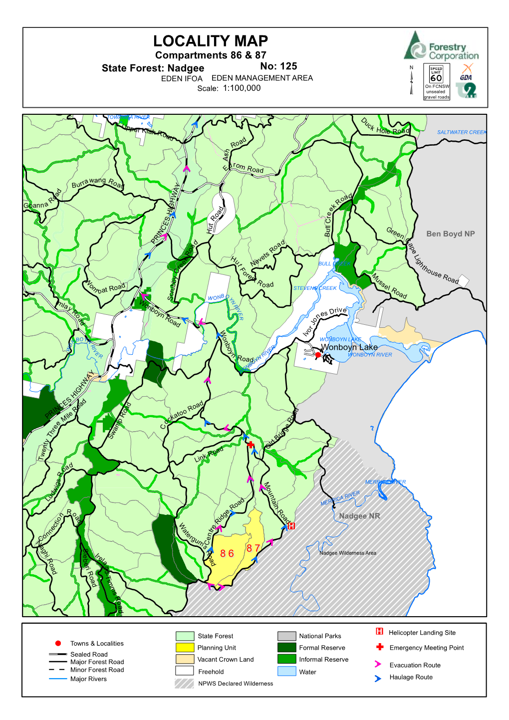 Nadgee State Forest Compartments 86 and 87 Harvest Plan