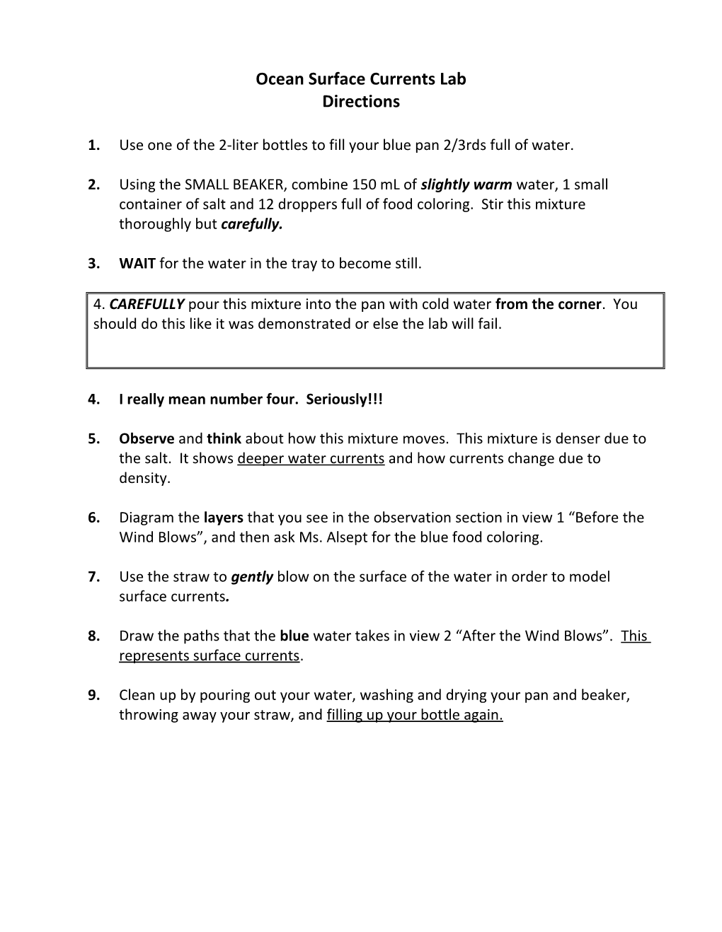 Ocean Current Lab