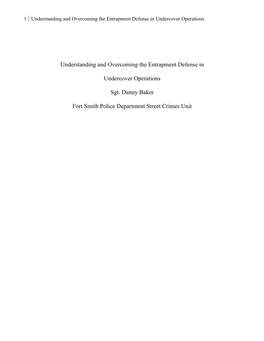 Understanding and Overcoming the Entrapment Defense in Undercover Operations