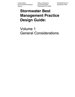 US EPA Stormwater Best Management Practice Design Guide