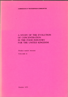 A Study of the Evolution of Concentration in the Food Industry for the United Kingdom
