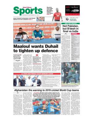 Maaloul Wants Duhail to Tighten up Defence