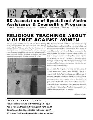 Religious Teachings About Violence Against Women