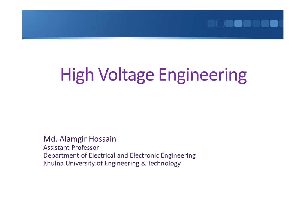 High Voltage Engineering