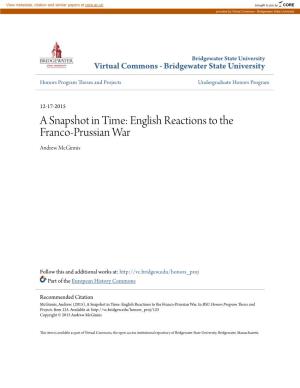 English Reactions to the Franco-Prussian War Andrew Mcginnis