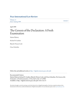 The Genesis of the Declaration: a Fresh Examination Martin Flaherty