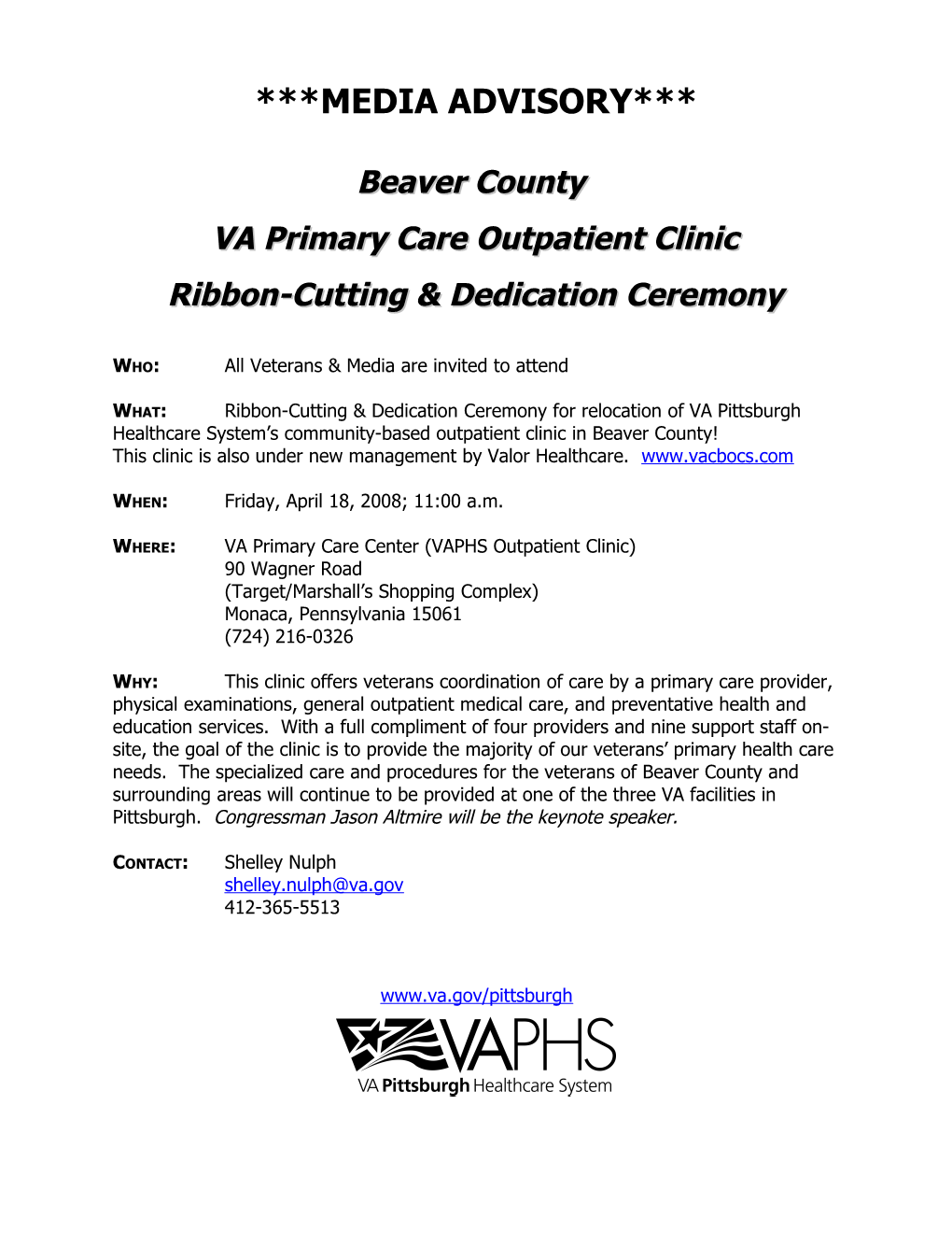 VA Primary Care Outpatient Clinic