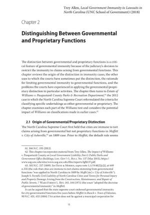 Distinguishing Between Governmental and Proprietary Functions