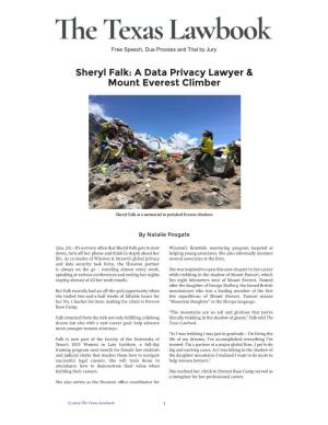 Sheryl Falk: a Data Privacy Lawyer & Mount Everest Climber