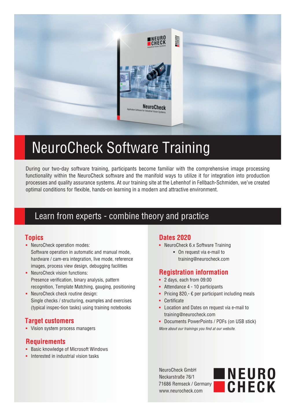Neurocheck Software Training