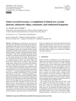 Future Accreted Terranes: a Compilation of Island Arcs, Oceanic Plateaus, Submarine Ridges, Seamounts, and Continental Fragments