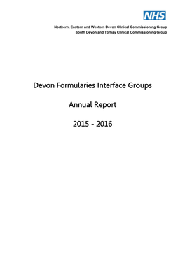 Devon Formularies Interface Groups Annual Report 2015