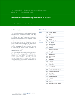 The International Mobility of Minors in Football CIES Football Observatory