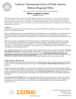 Illinois Legislative Update September 25, 2015