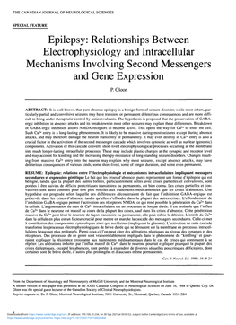 Epilepsy: Relationships Between Electrophysiology and Intracellular Mechanisms Involving Second Messengers and Gene Expression
