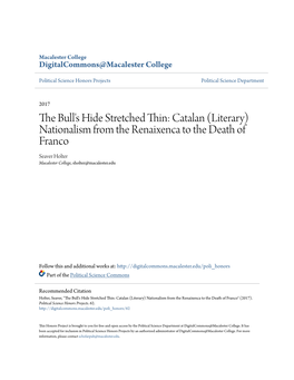 The Bull's Hide Stretched Thin: Catalan (Literary) Nationalism From