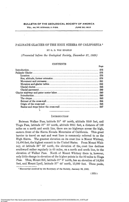 PALISADE GLACIER of the Hign SIERRA of CALIFORNIA1
