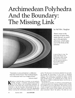 Archimedean Polyhedra and the Boundary: the Missing Link