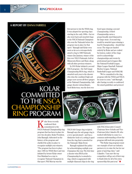 Kolar Committed to the Nsca Championship Ring Program