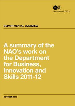 A Summary of the NAO's Work on the Department for Business